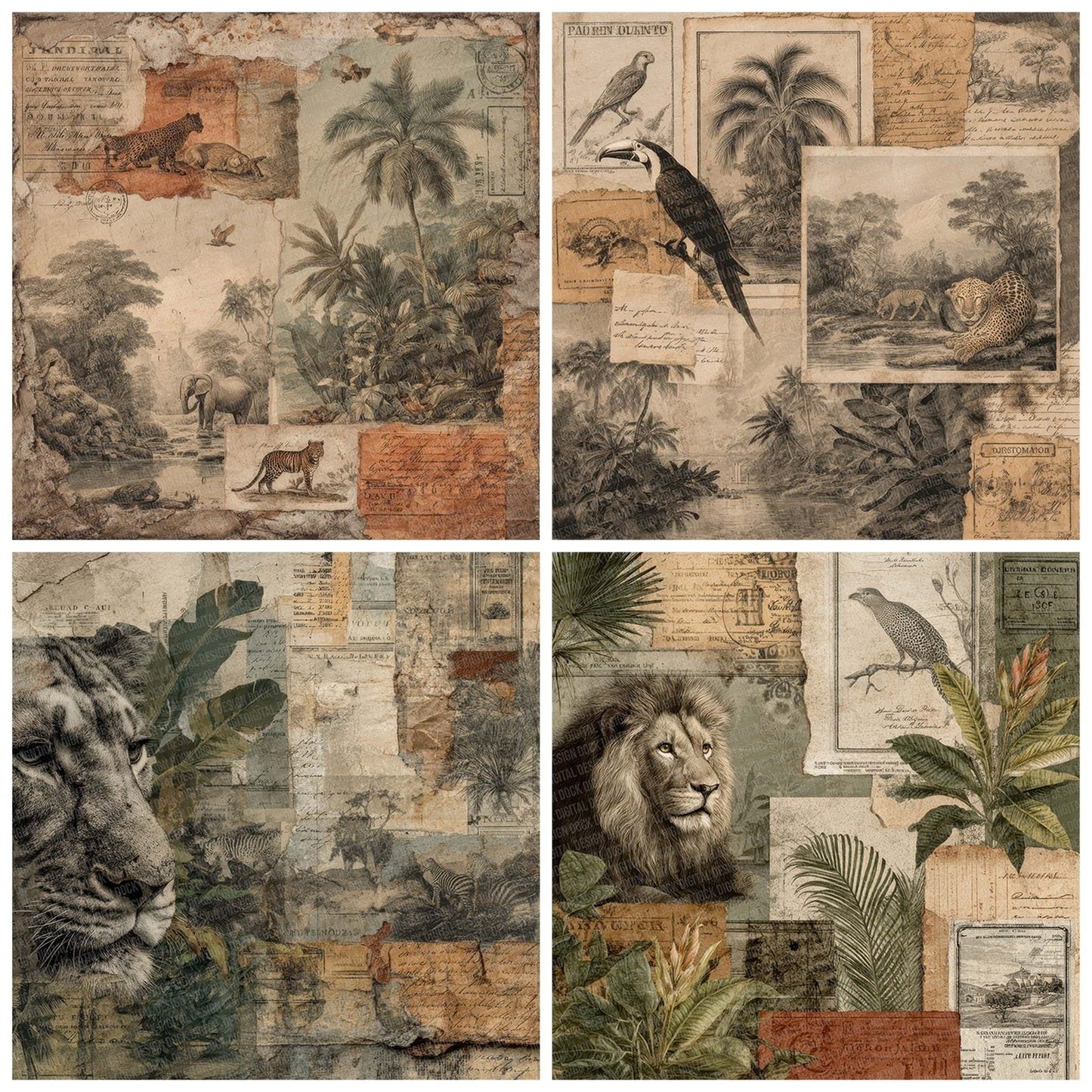 Jungle Safari Scrapbook Digital Paper Pack (DDD002223)