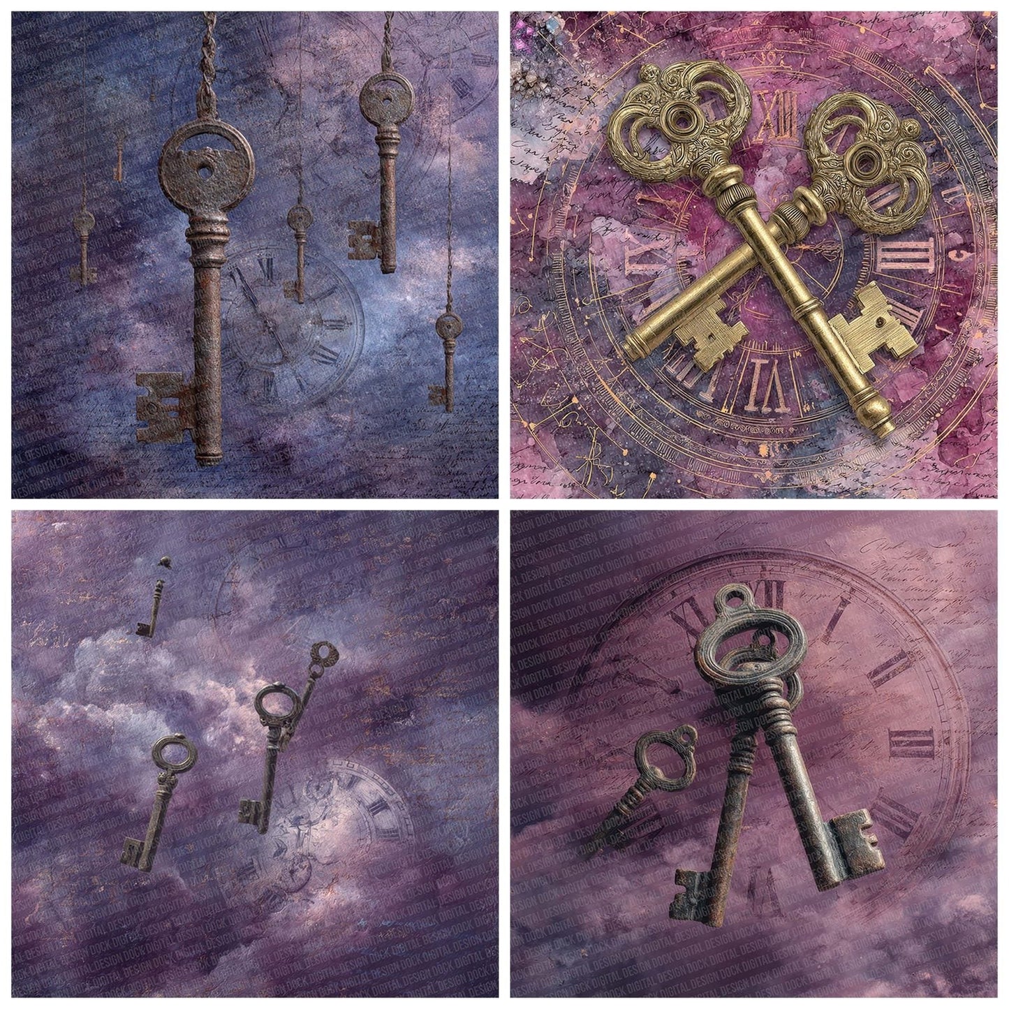 Keys Smoke Clock Digital Paper Pack (DDD007663)