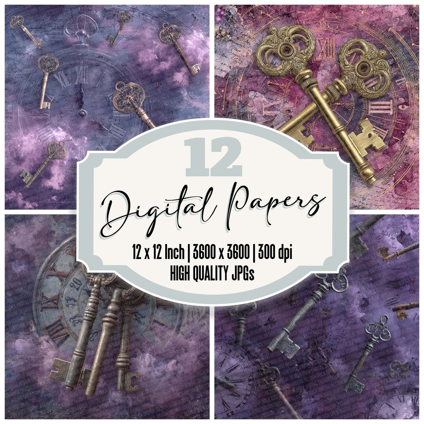 Keys Smoke Clock Digital Paper Pack (DDD007663)