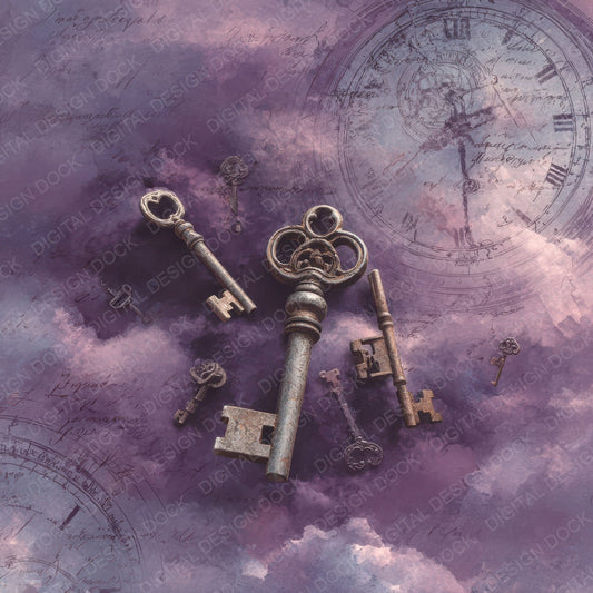 Keys Smoke Clock Digital Paper Pack (DDD007663)