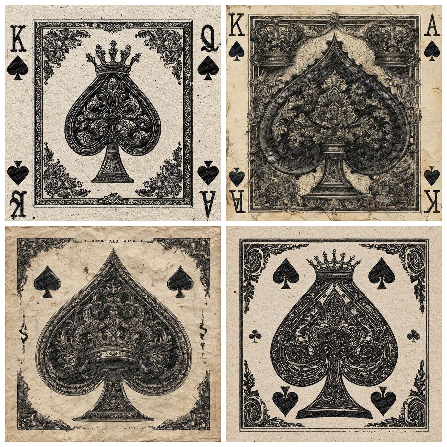 King Spades Background Digital Paper Pack (DDD002239)