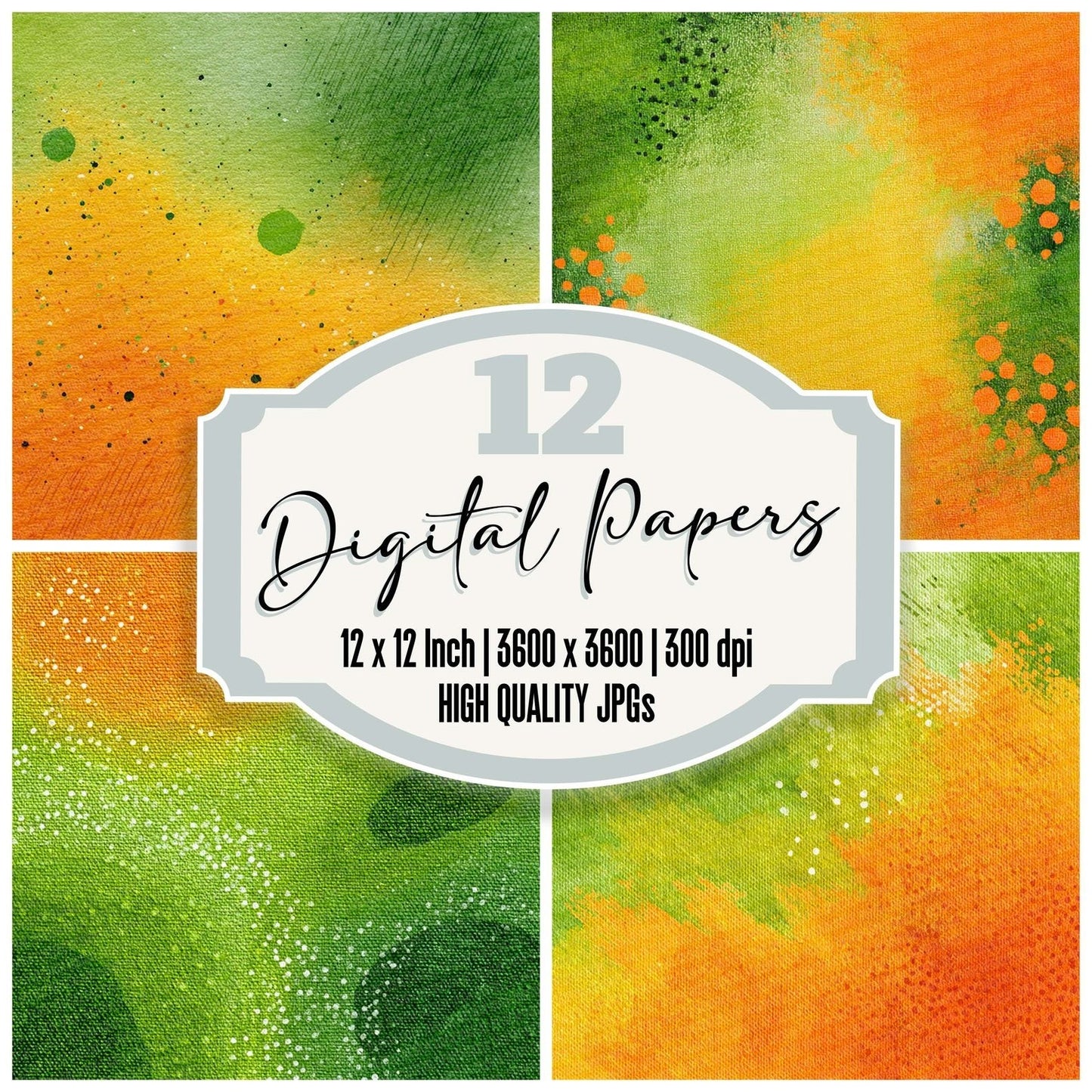 Kiwi Mandarin Pop Digital Paper Pack (DDD002243)