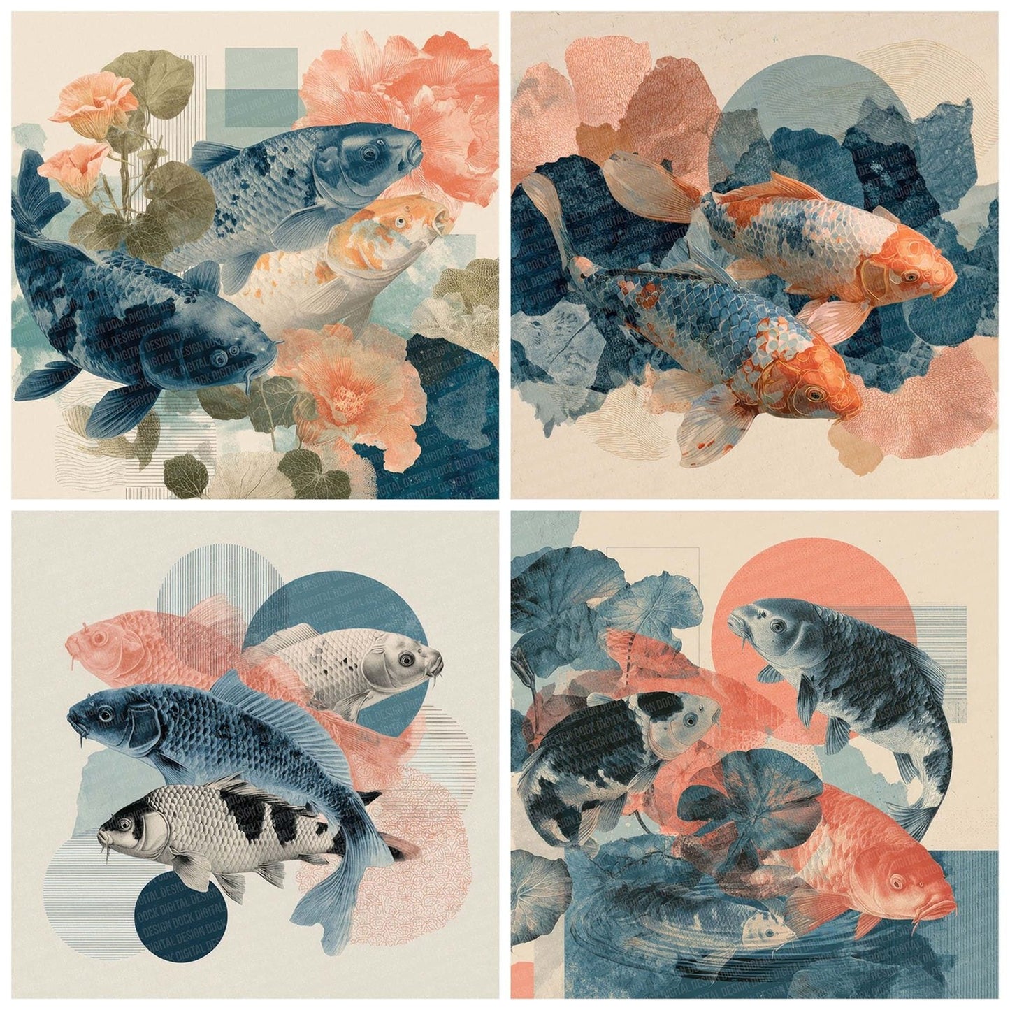 Koi Pond Moodboard Digital Paper Pack (DDD002251)