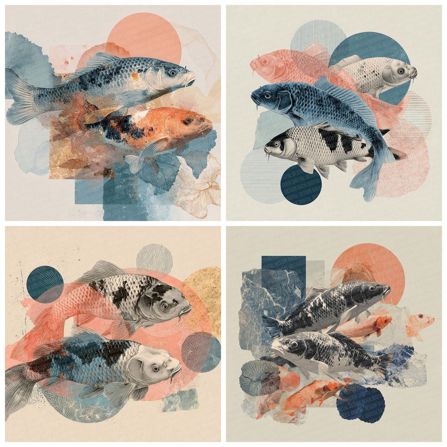 Koi Pond Moodboard Digital Paper Pack (DDD002251)