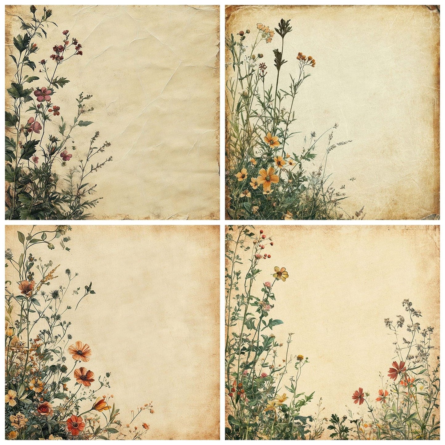 Kraft Rust Wildflower Digital Paper Pack (DDD002259)