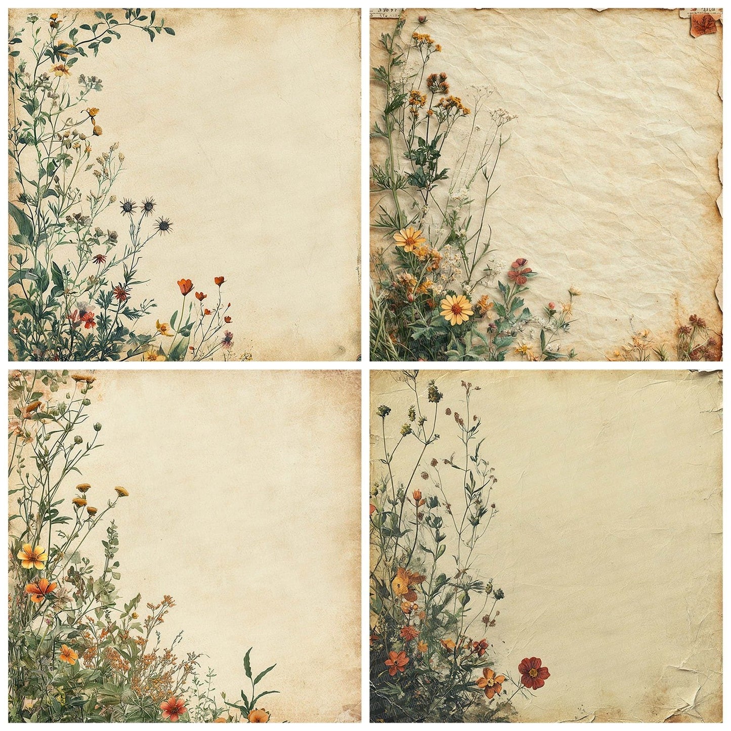 Kraft Rust Wildflower Digital Paper Pack (DDD002259)