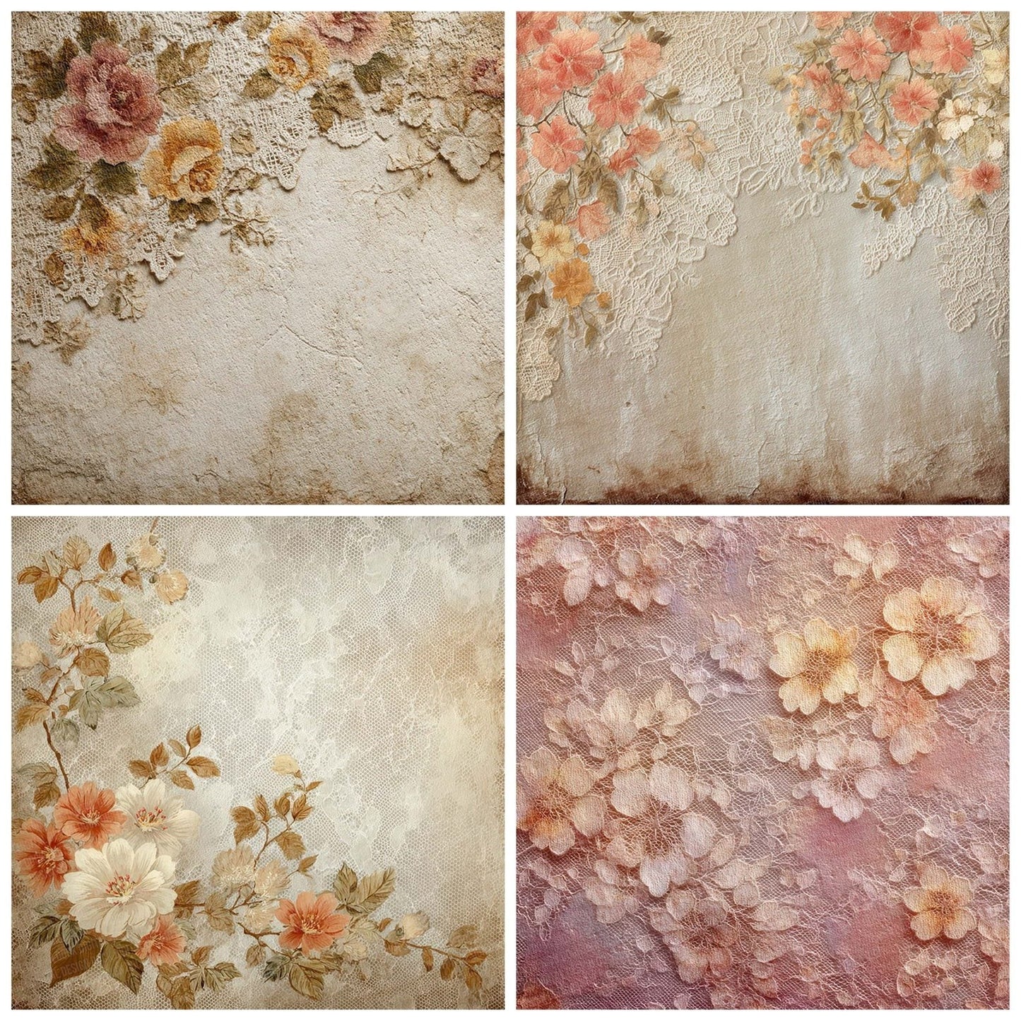 Lace Floral Wallpaper Digital Paper Pack (DDD007667)