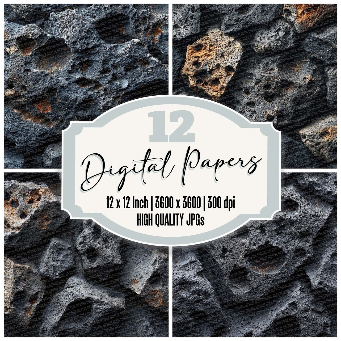 Lava Rock Texture Digital Paper Pack (DDD002281)