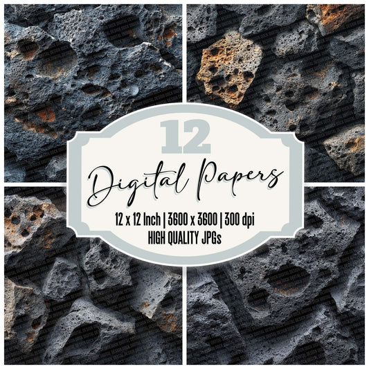 Lava Rock Texture Digital Paper Pack (DDD002281)