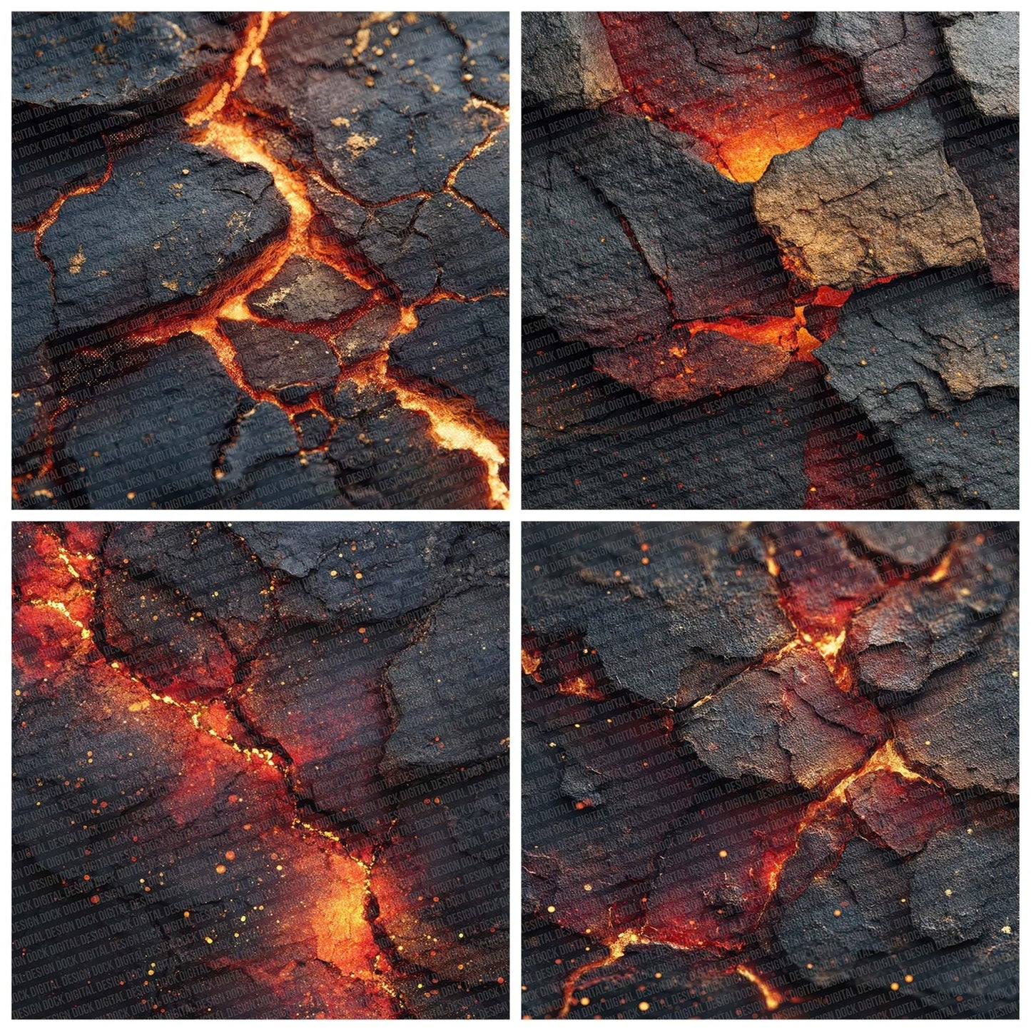 Lava Vein Burn Digital Paper Pack (DDD002282)