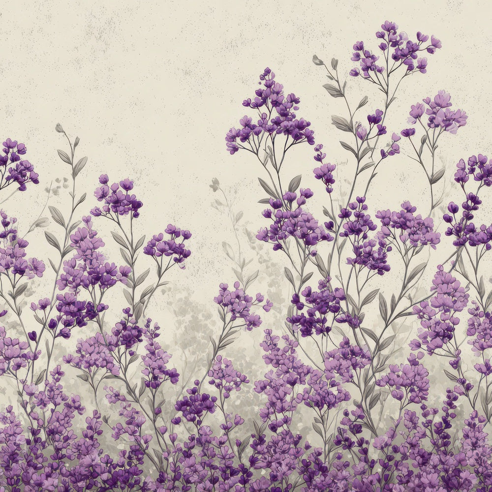 Lavender Floral Border Digital Paper Pack (DDD007875)