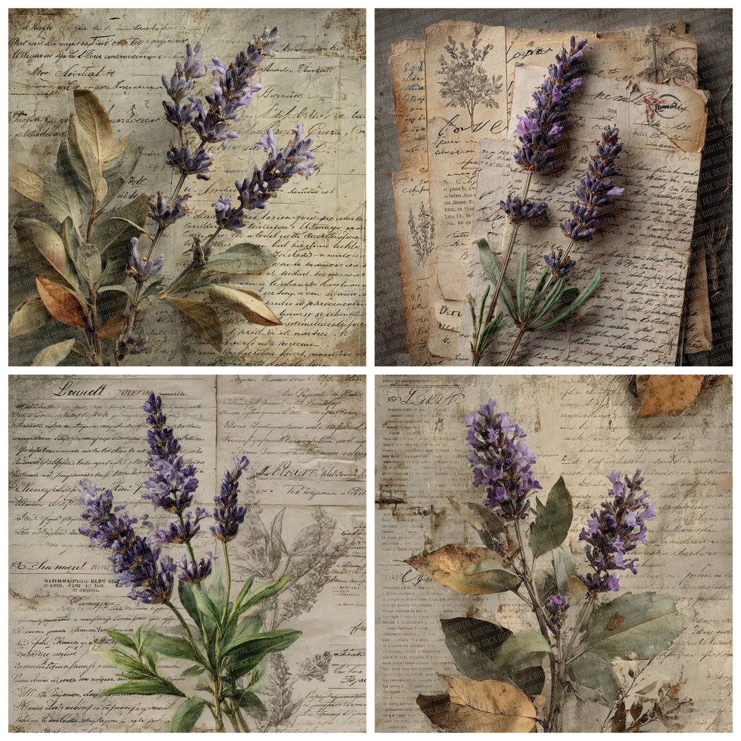 Lavender Herb Recipe Digital Paper Pack (DDD007669)