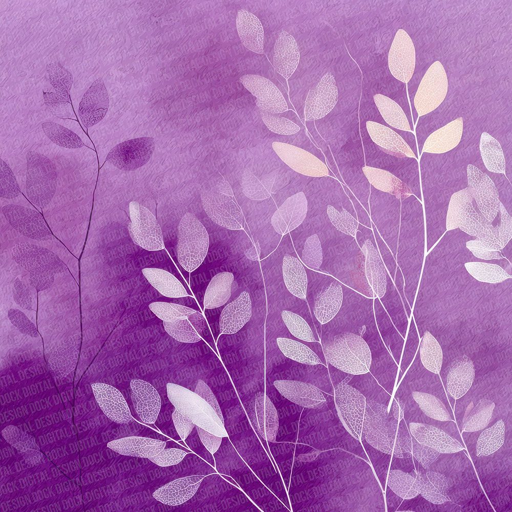 Lavender Leaf Outline Digital Paper Pack (DDD002290)