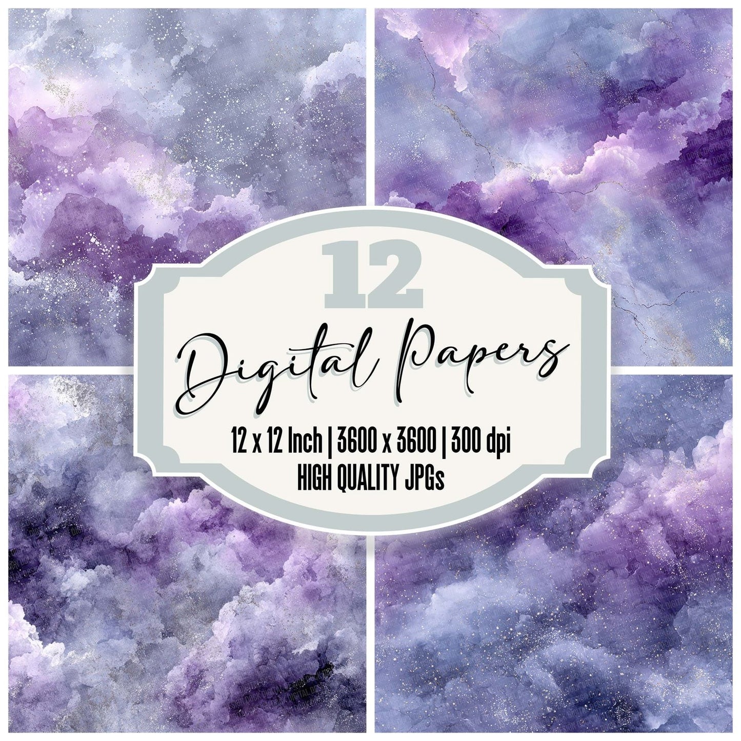 Lavender Smoke Stone Digital Paper Pack (DDD007671)