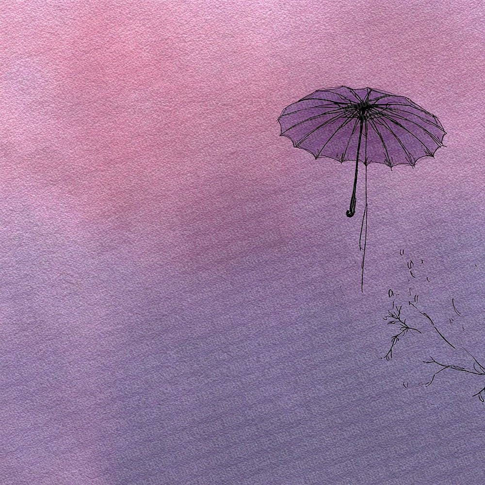 Lavender Umbrella LineArt Wash Digital Paper Pack (DDD002304)