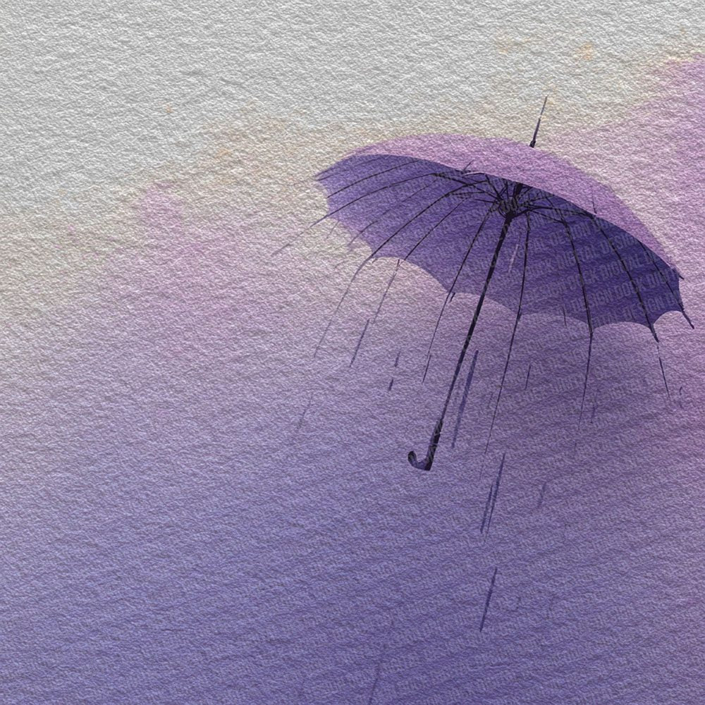 Lavender Umbrella LineArt Wash Digital Paper Pack (DDD002304)