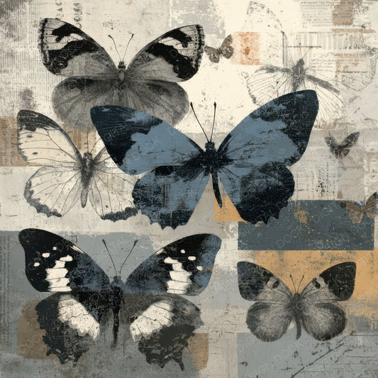 Layered Butterfly Field Digital Paper Pack (DDD007977)