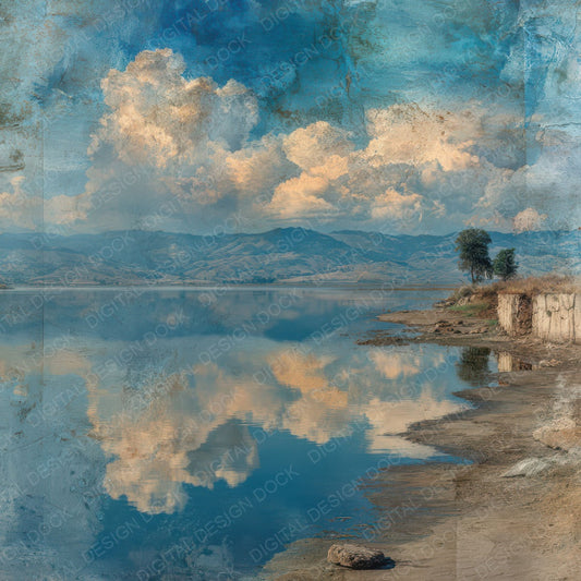 Layered Lake Scene Digital Paper Pack (DDD007937)