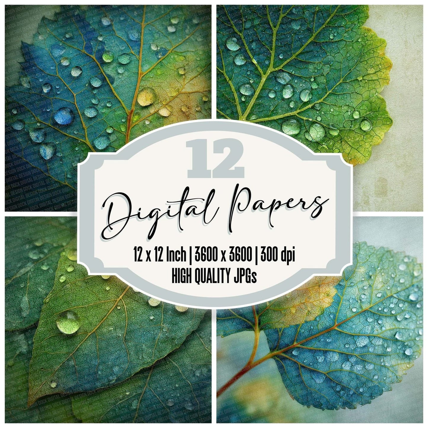 Leaf Vein Texture Digital Paper Pack (DDD002311)
