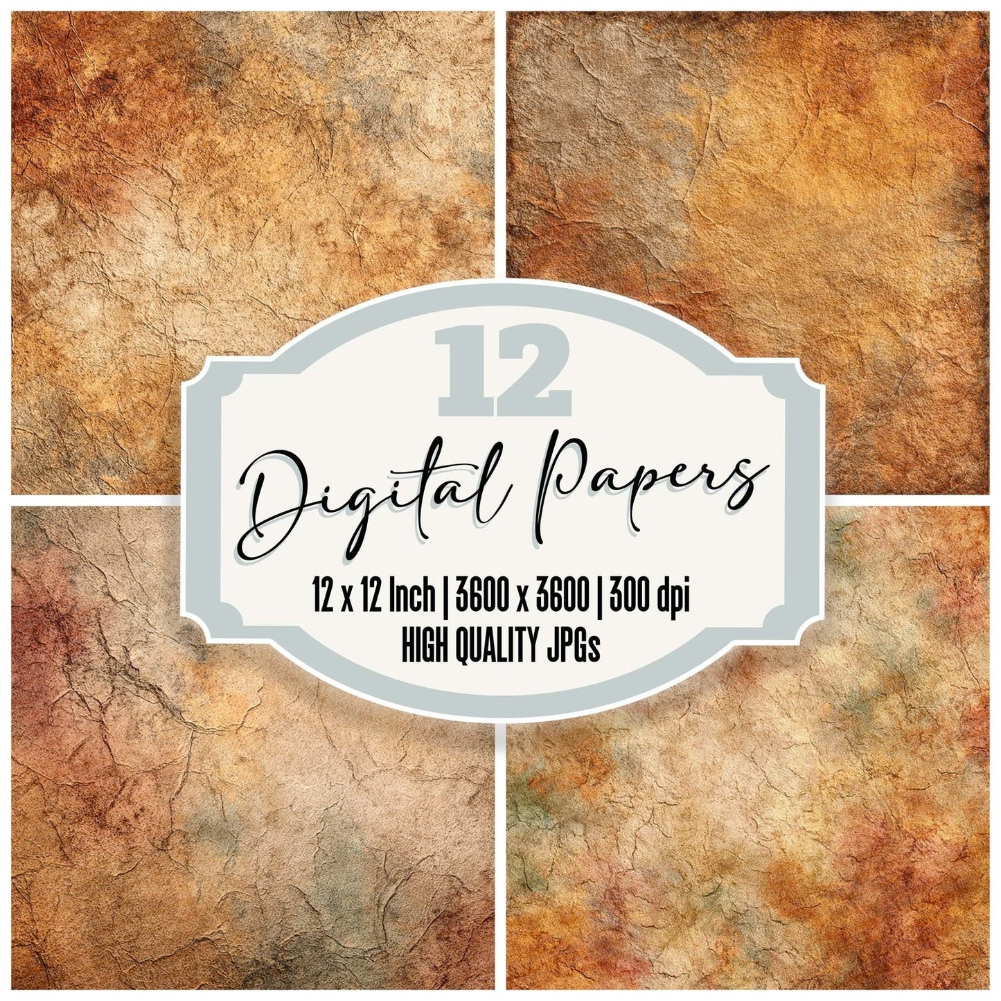 Leather Parchment Sienna Digital Paper Pack (DDD002315)