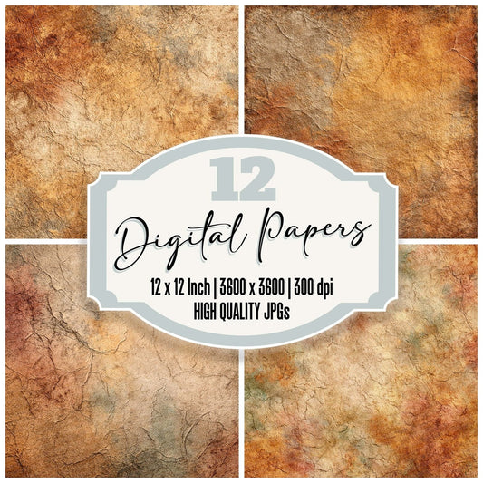 Leather Parchment Sienna Digital Paper Pack (DDD002315)