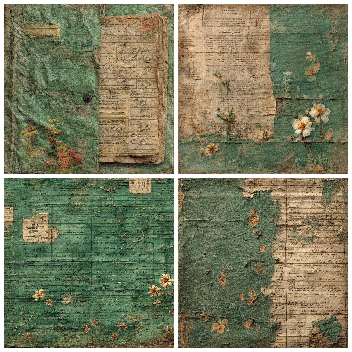 Ledger Green Fold Digital Paper Pack (DDD002316)