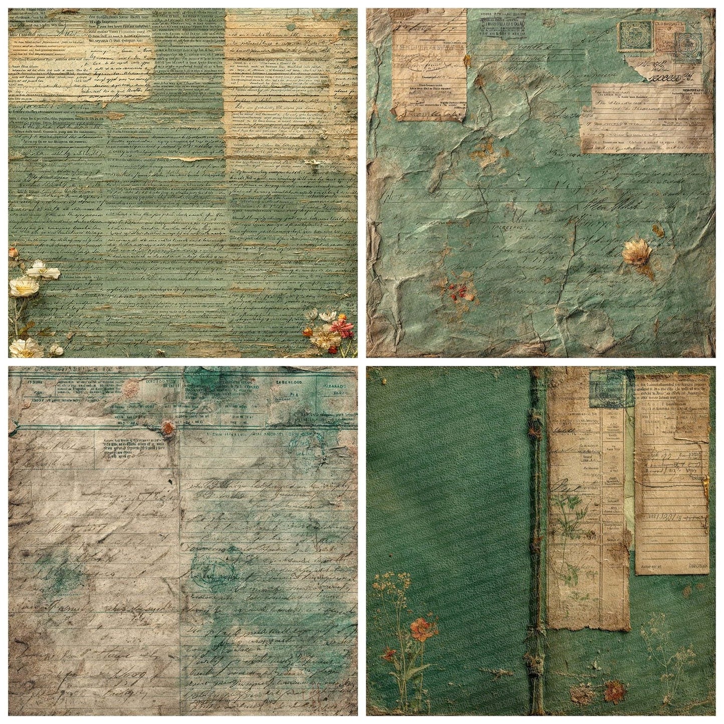 Ledger Green Fold Digital Paper Pack (DDD002316)