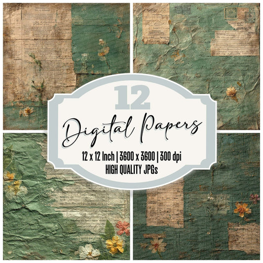 Ledger Green Fold Digital Paper Pack (DDD002316)