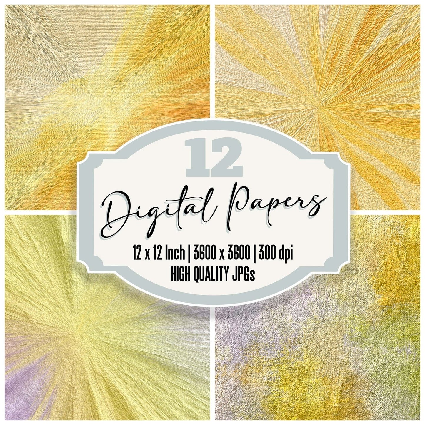 Lemon Glow Abstract Digital Paper Pack (DDD002320)