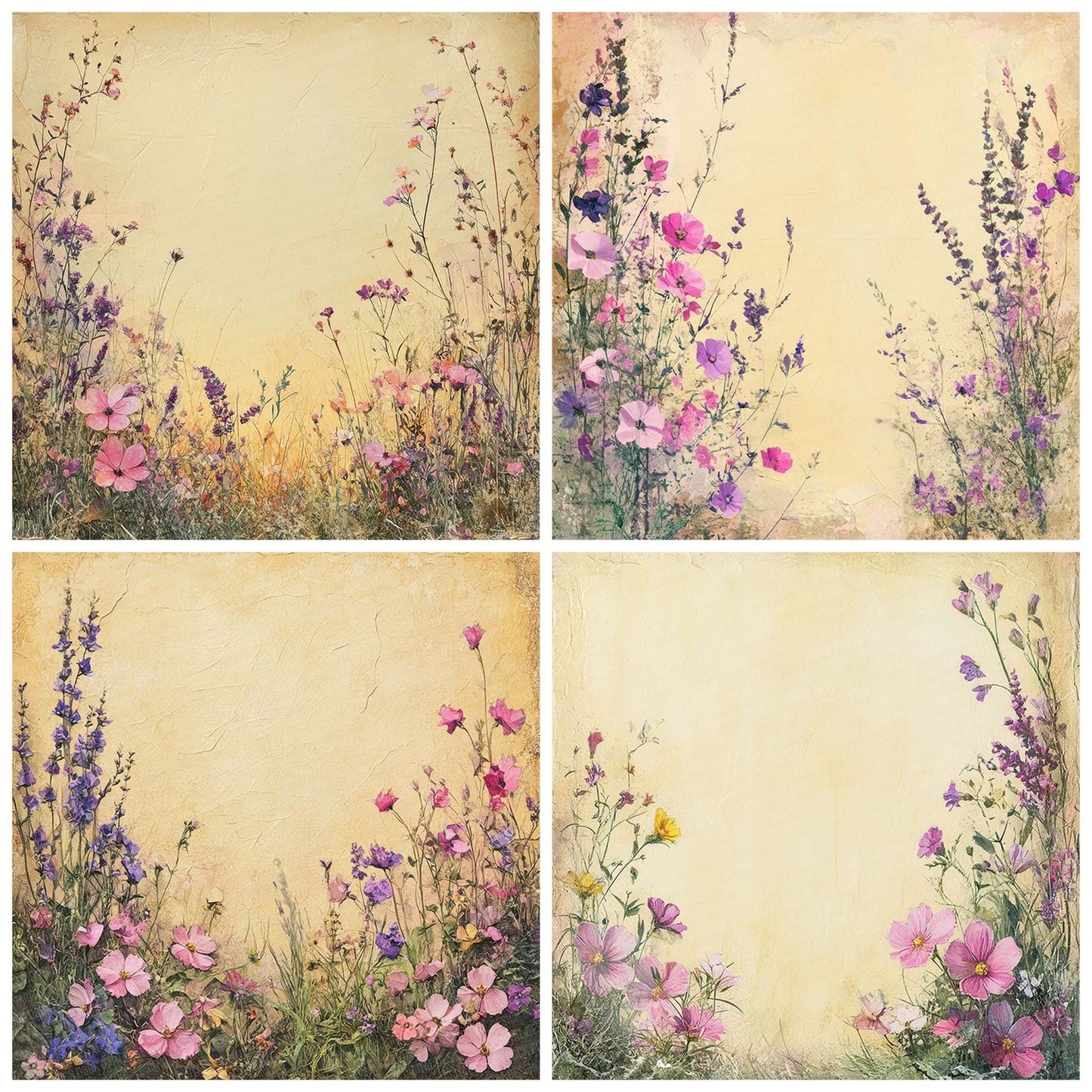 Lemon Pastel Bloom Edge Digital Paper Pack (DDD002321)