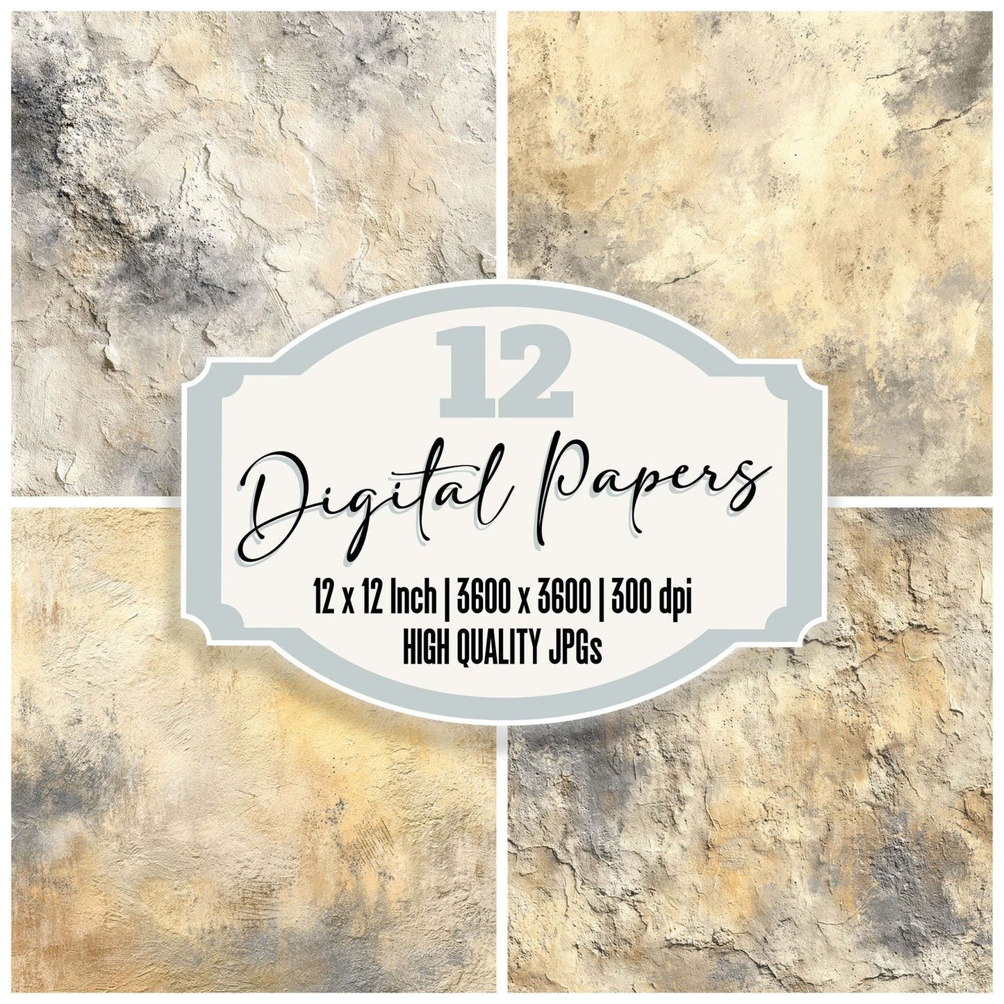 Lemon Slate Calm Digital Paper Pack (DDD002322)