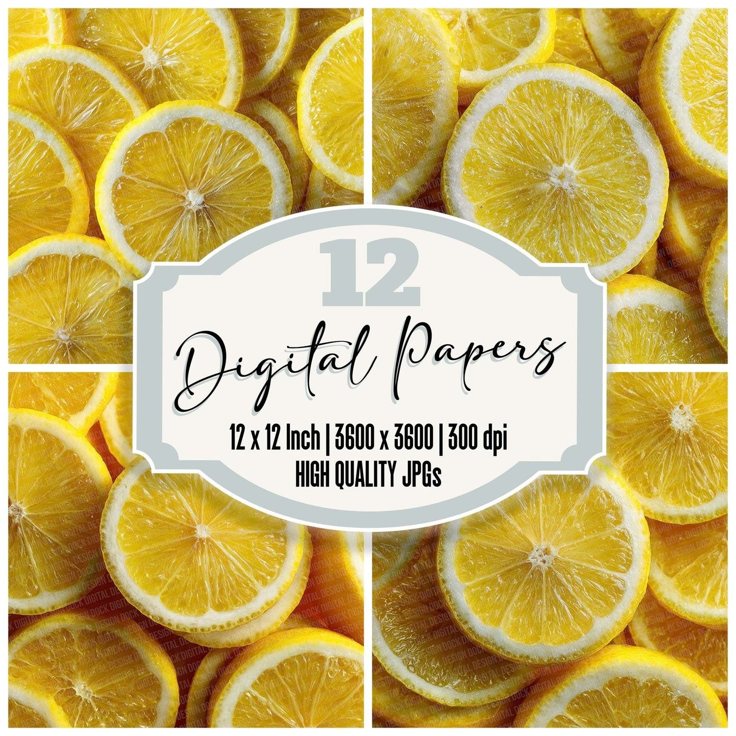 Lemon Slice Overhead Fill Digital Paper Pack (DDD002323)