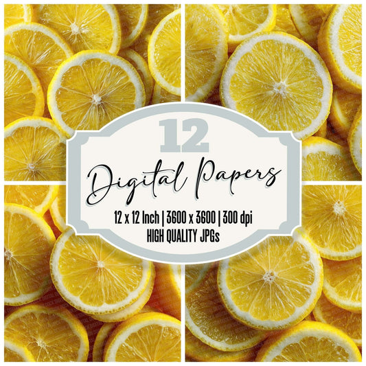 Lemon Slice Overhead Fill Digital Paper Pack (DDD002323)