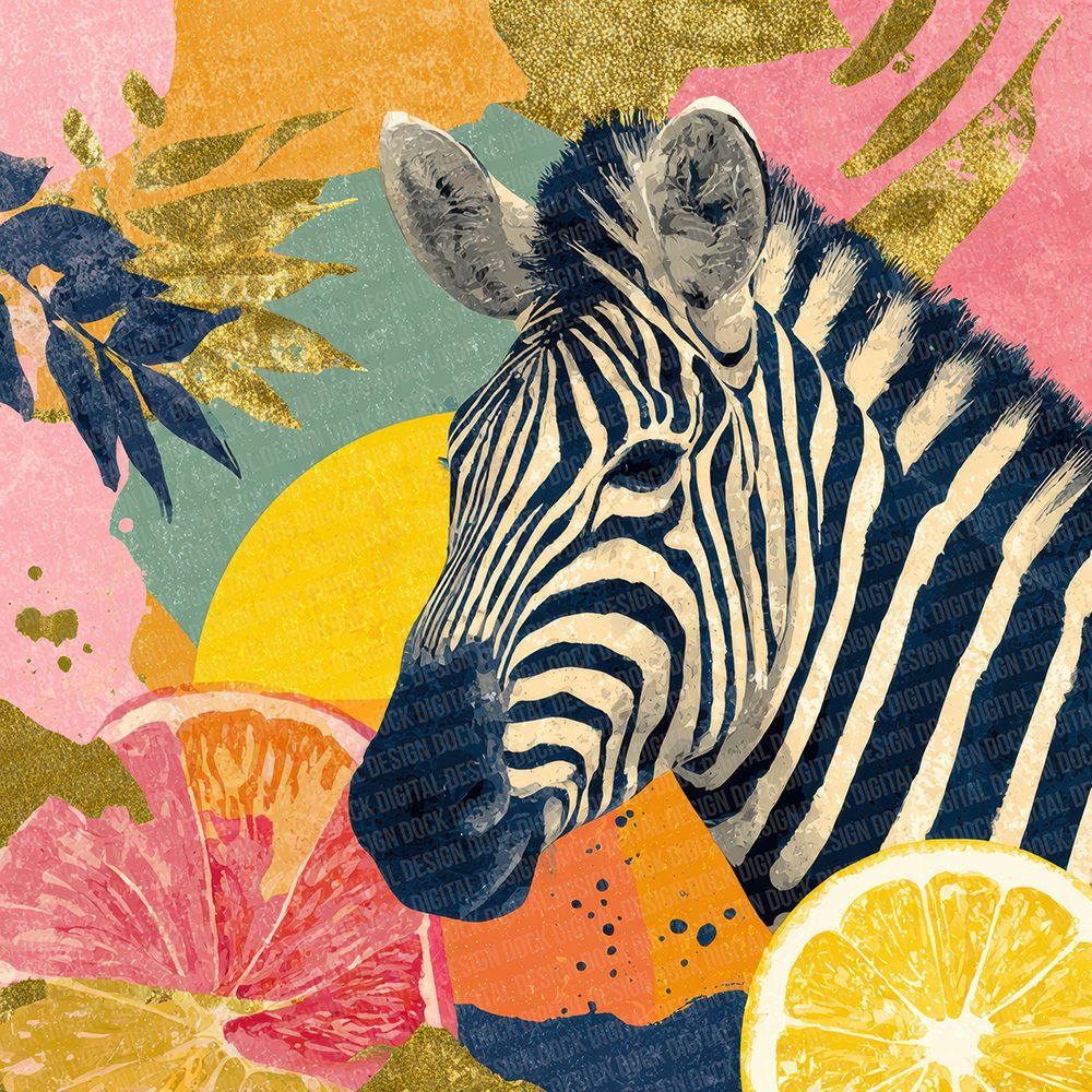 Lemon Zebra Splash Digital Paper Pack (DDD002324)