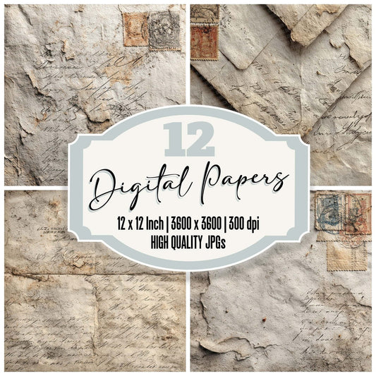 Letter Stack Smudge Digital Paper Pack (DDD002326)