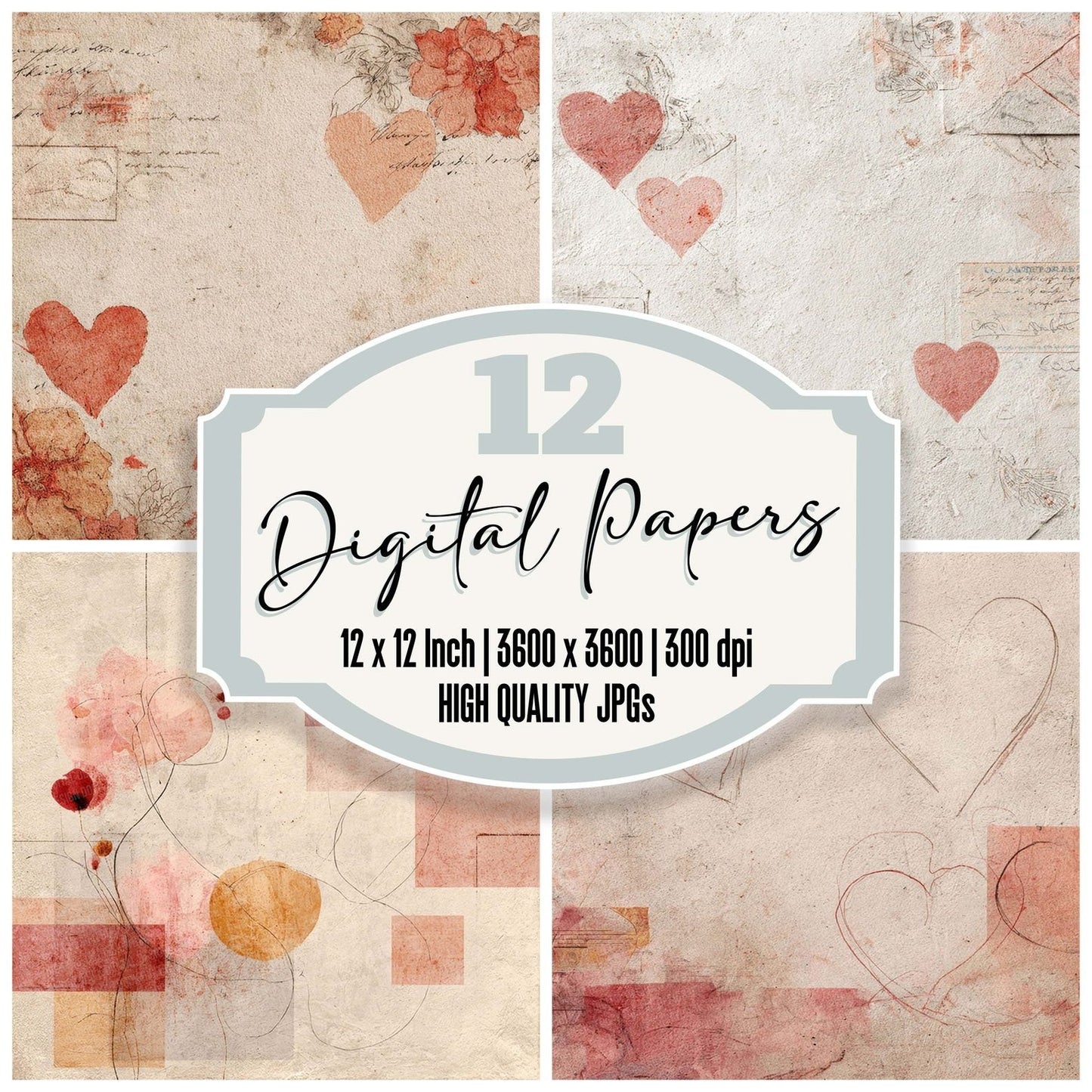 Letterform Romance Digital Paper Pack (DDD002327)