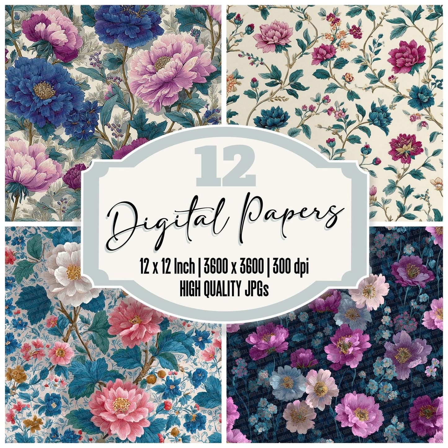 Liberty Floral Dense Digital Paper Pack (DDD002330)