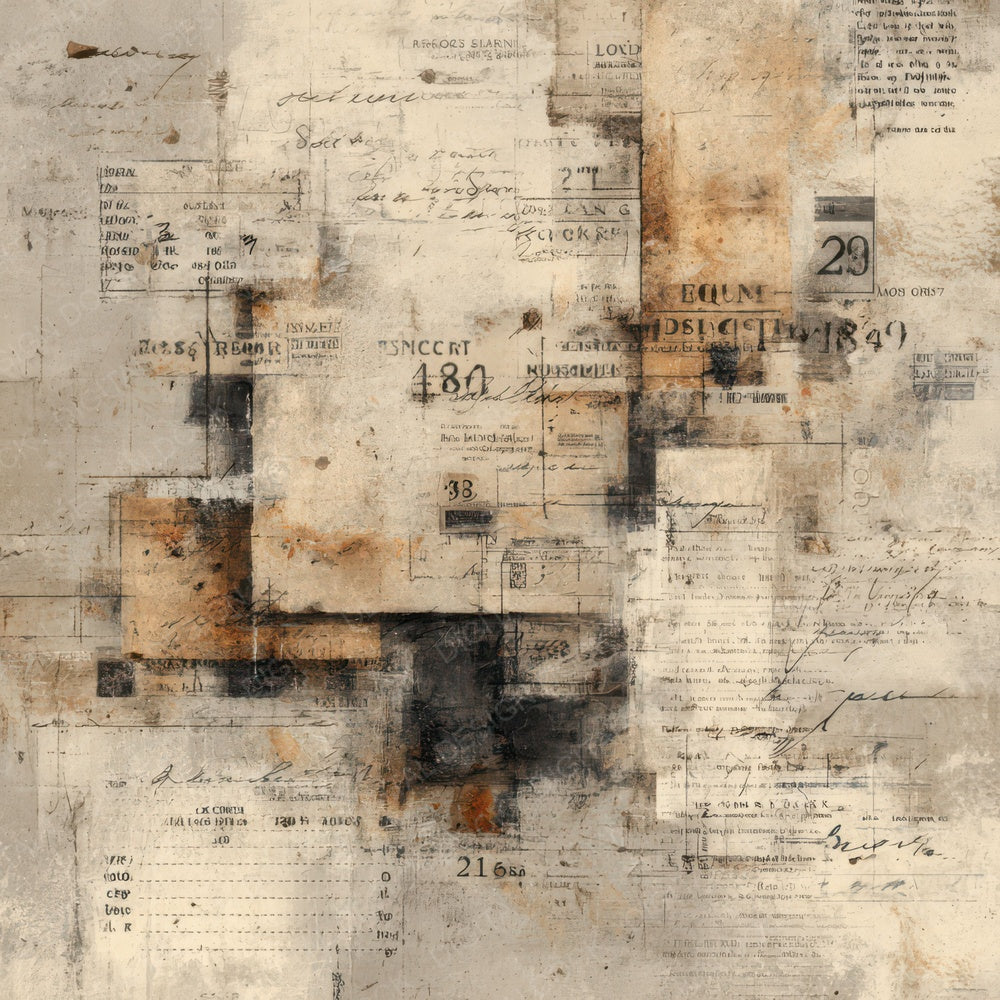 Light Vintage Ephemera Background Digital Paper Pack (DDD007838)