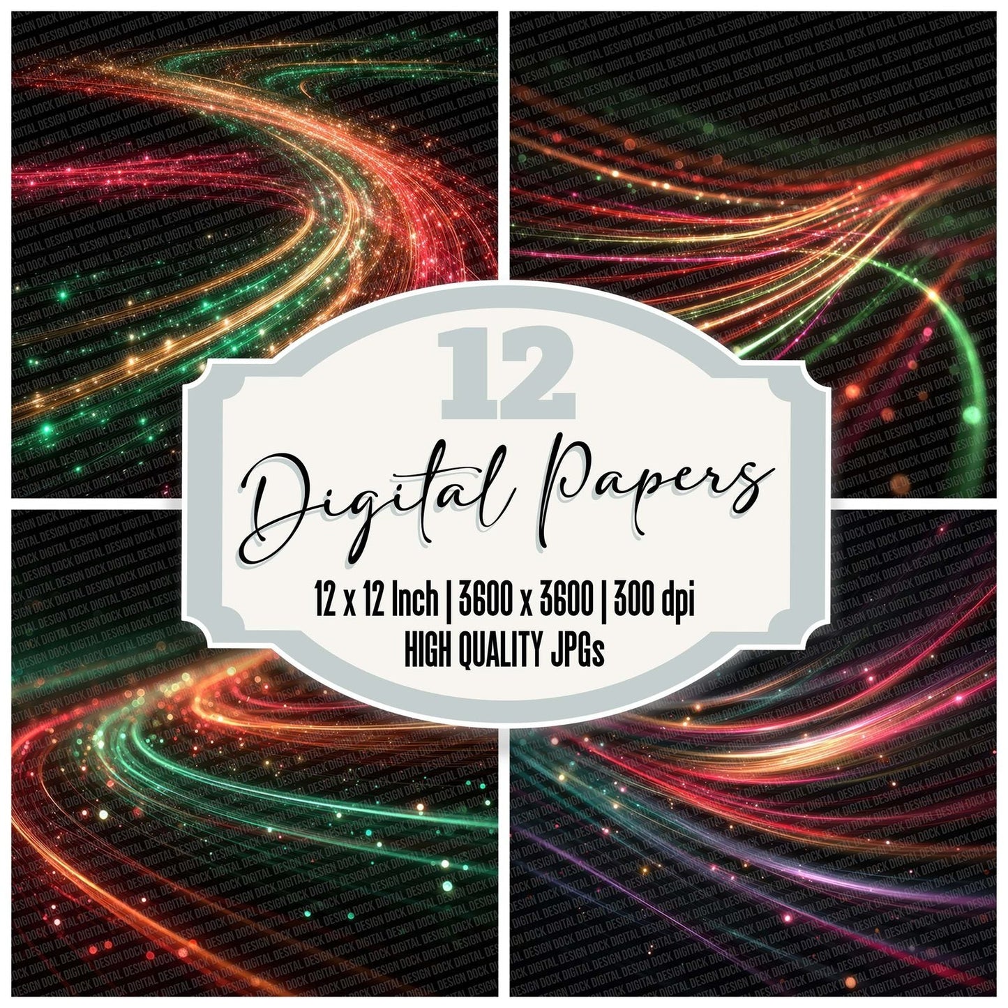 Light Whip Trails Digital Paper Pack (DDD002342)