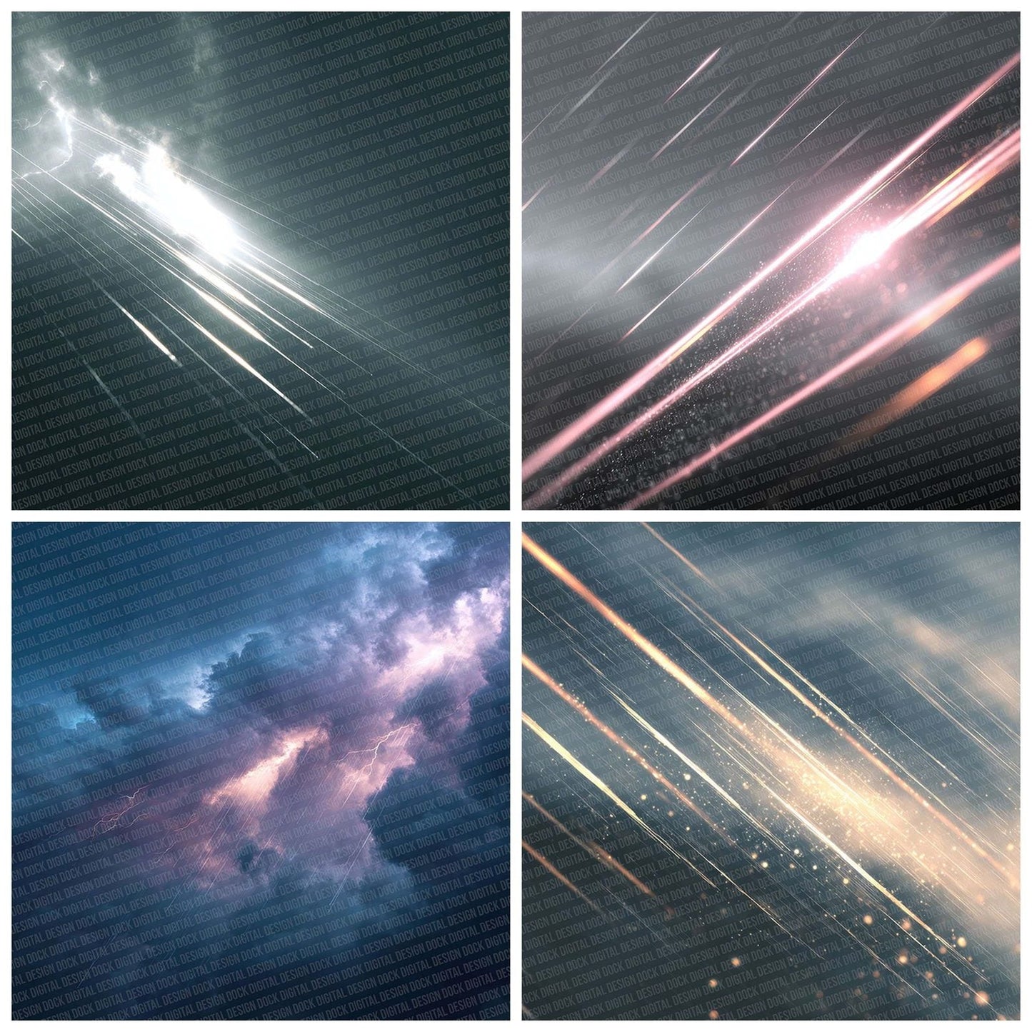 Lightning Rain Flash Digital Paper Pack (DDD002346)