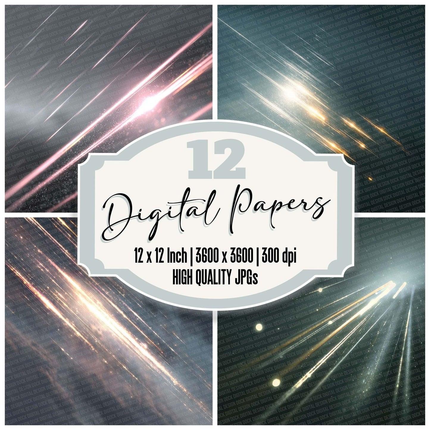 Lightning Rain Flash Digital Paper Pack (DDD002346)