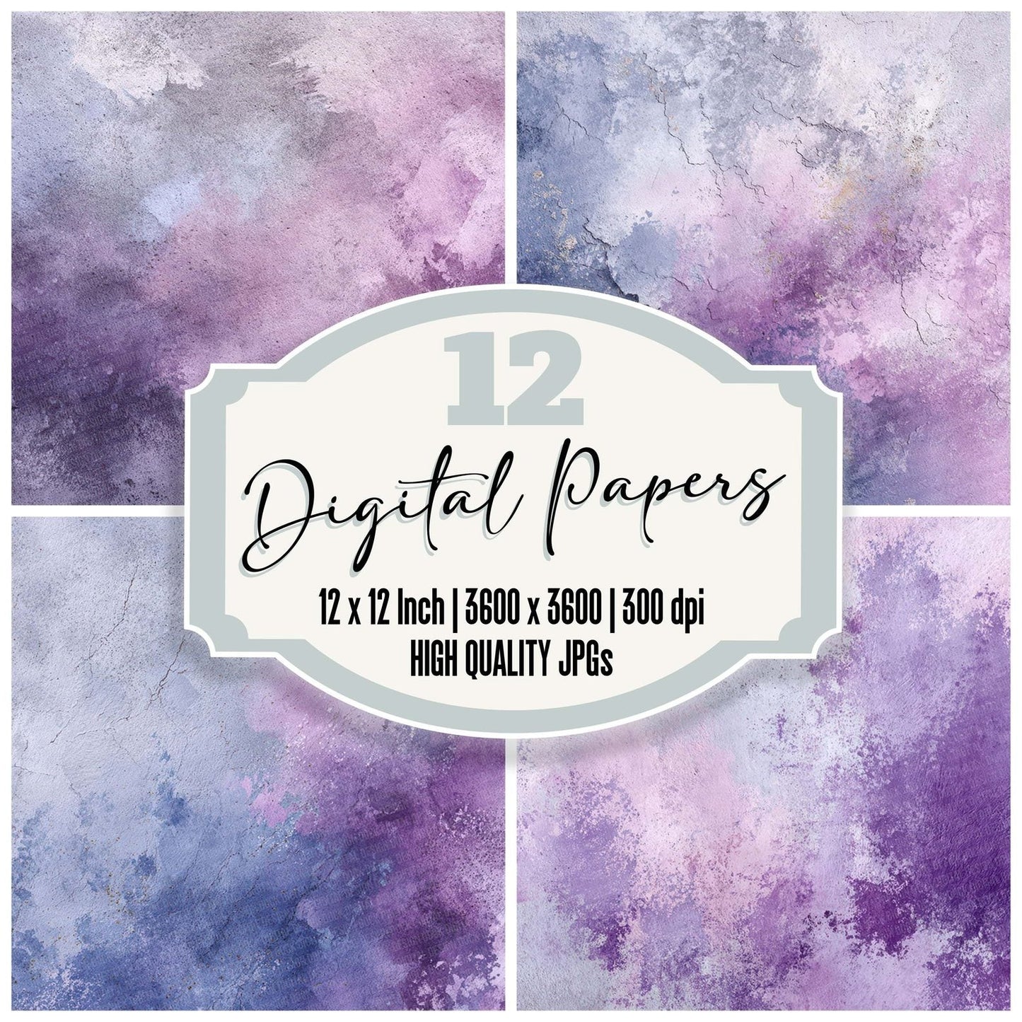 Lilac Grey Drift Digital Paper Pack (DDD002350)