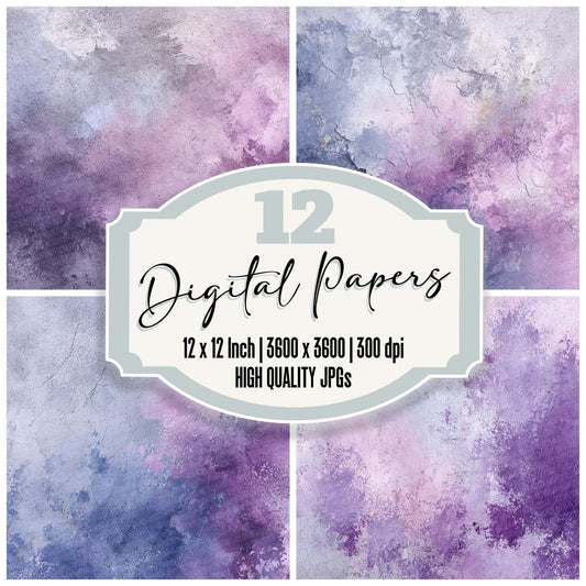 Lilac Grey Drift Digital Paper Pack (DDD002350)