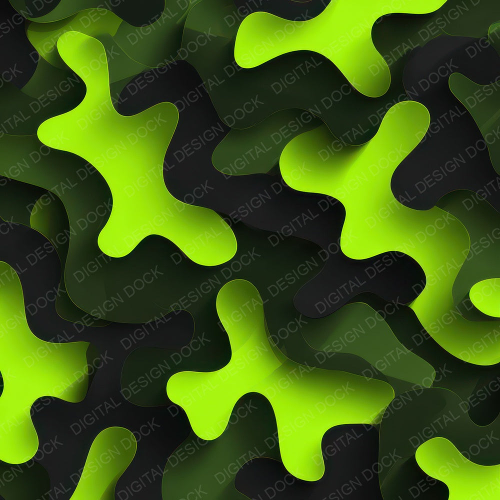Lime Black Camo Pattern Digital Paper Pack (DDD008373)