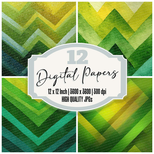 Lime Emerald Glow Digital Paper Pack (DDD002356)