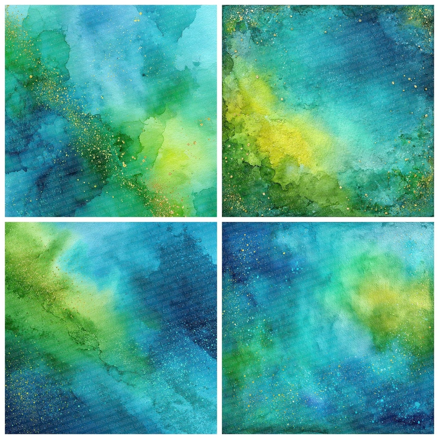 Lime Turquoise Glitter Digital Paper Pack (DDD002358)