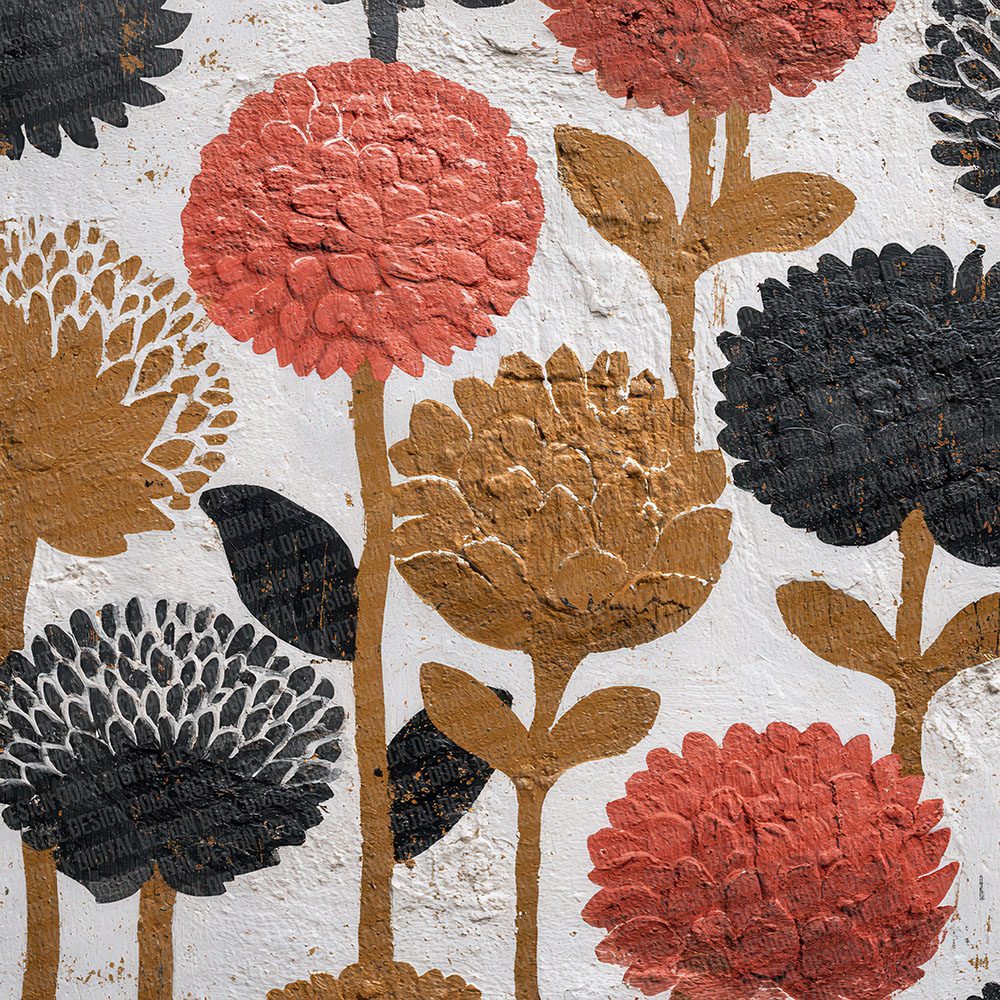 Linocut Floral Print Digital Paper Pack (DDD002374)