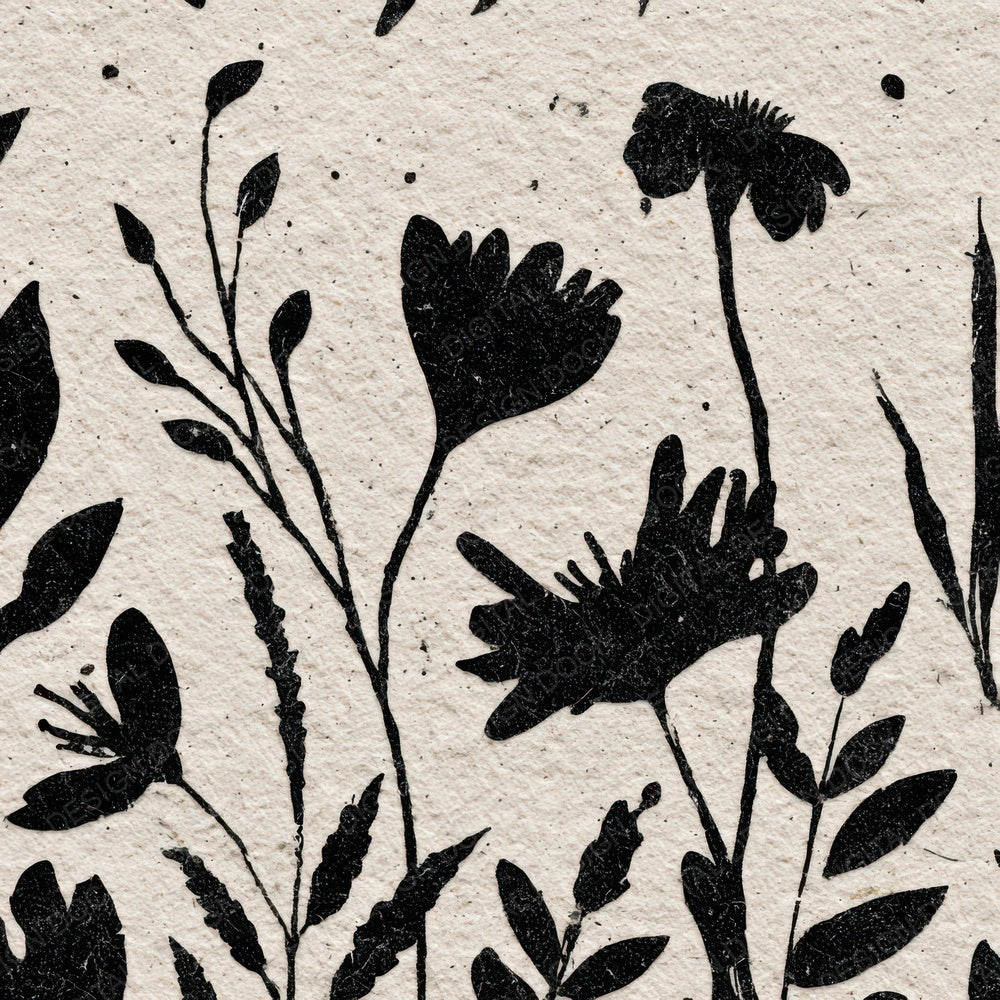 Linocut Wildflowers Digital Paper Pack (DDD008557)