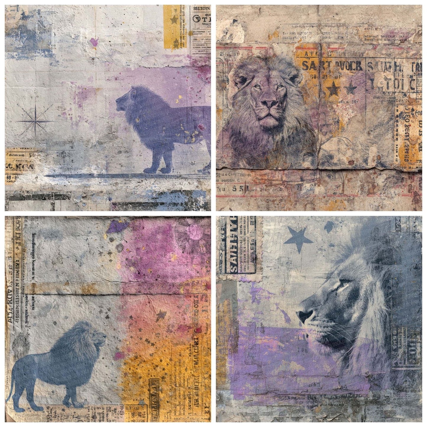 Lion Circus Stars Digital Paper Pack (DDD002376)