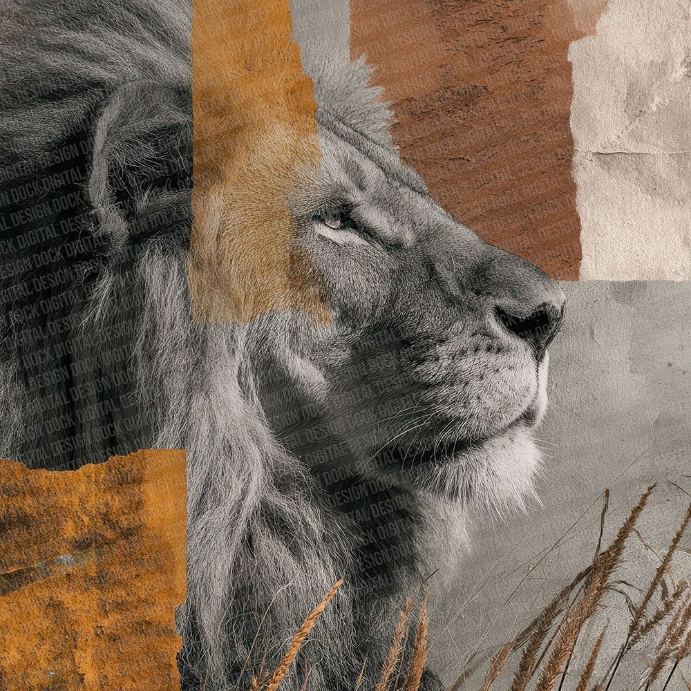 Lion Savannah Moodboard Digital Paper Pack (DDD002377)